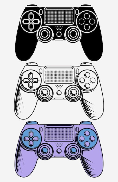 Spelconsole vectorillustratie en moderne kleurrijke gamepads