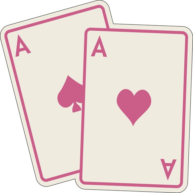 Spelen casino gokken Winnen poker hand geïsoleerde vector illustratie op witte achtergrond