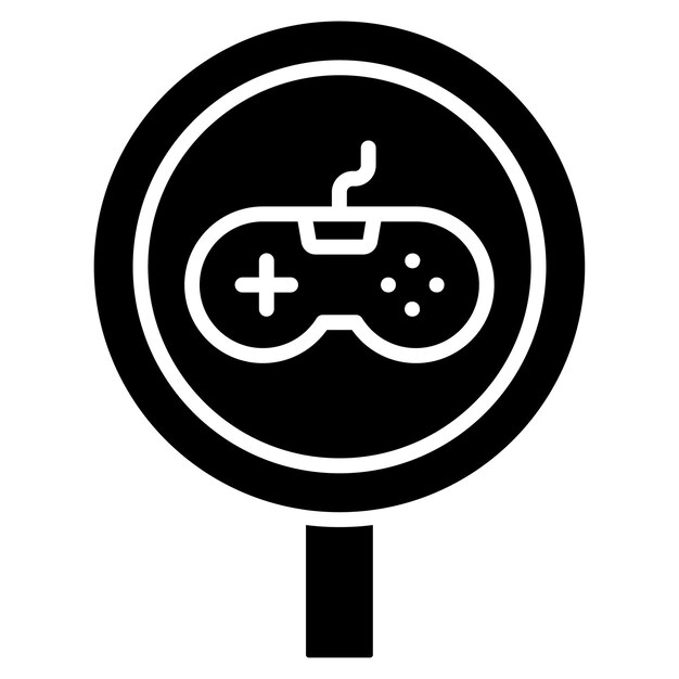 Spelkamer Glyph Solid Zwarte illustratie