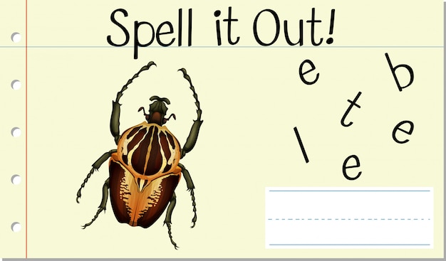 Vector spell it out beetle