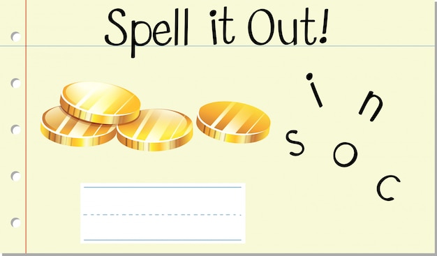 Vector spell it out coins
