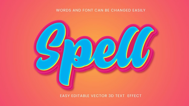 Spell vector bewerkbaar teksteffect