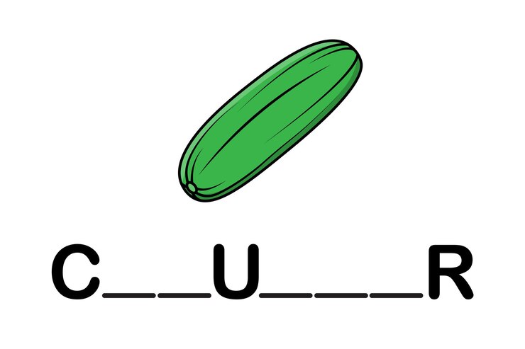 वेक्टर spelling word cucumber