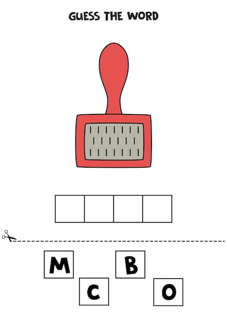 Spellingspel voor kinderen Cartoon rode kam