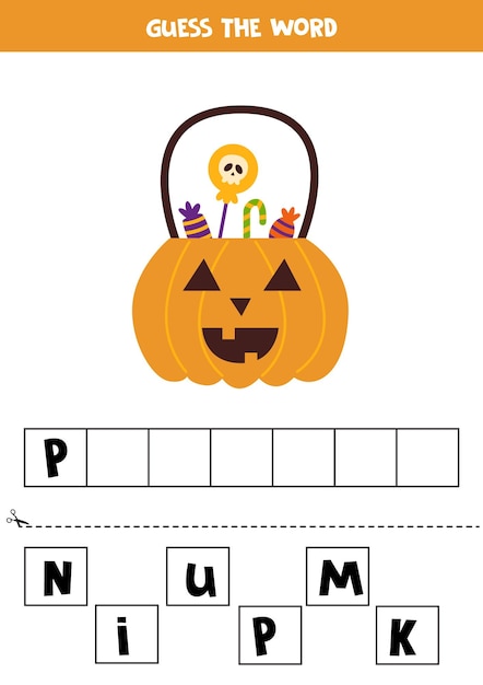 Spellingspel voor kleuters Cartoon Halloween-pompoen