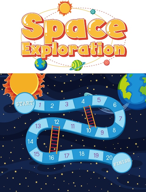Spelsjabloon met ruimtethema-achtergrond
