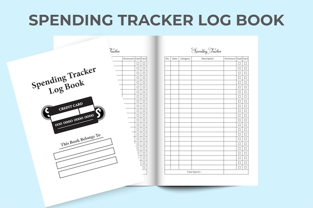 Vector spending tracker logbook kdp interior money spent checker notebook and expense tracker journal template kdp interior notebook monthly business or personal expense tracker logbook kdp interior