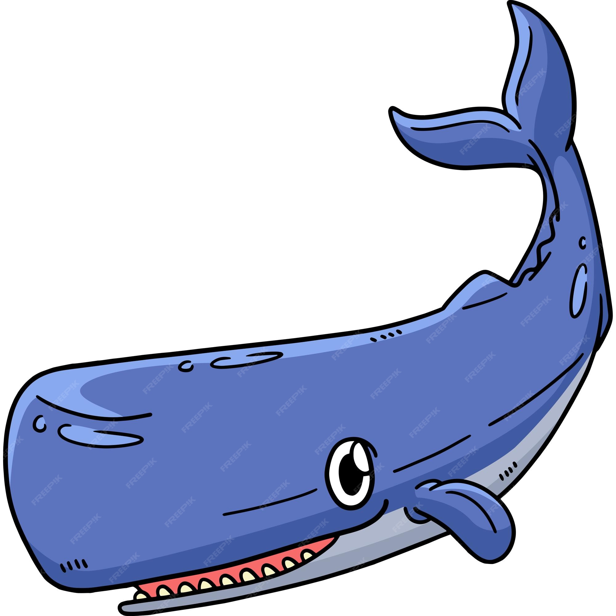 Premium Vector | Sperm whale marine animal cartoon colored clipart