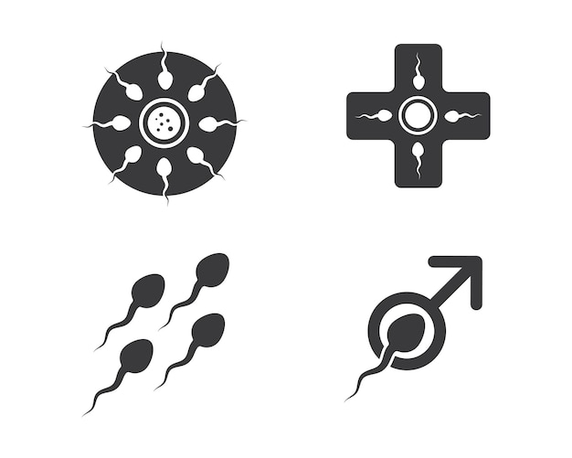 Sperma pictogram logo vector illustratie ontwerpsjabloon