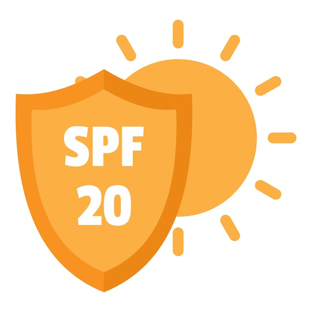 Spf 20 uv 로고 웹 디자인을 위한 spf 20 uv 벡터 로고의 평면 그림