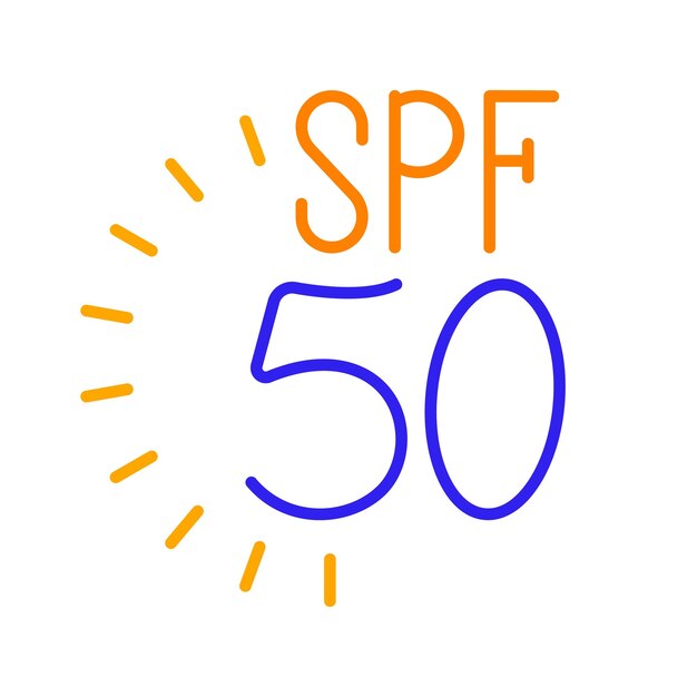 SPF 50 라인 아이콘: 피부 관리, 자외선 미용, 스파, 에 타면, 재생, 청소, 얼굴 마스크 치료, 웰니스, 건강, 노화 방지, 미용, 빛, 수분, 얼굴 관리, 셀프 케어