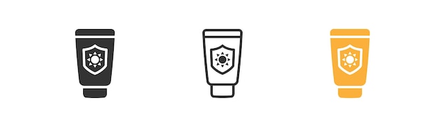 Икона солнцезащитного крема SPF 50 изолирована на белом фоне Символ защиты от солнца Кожа УФ-защита Солнцезащитный крем Летний щит Лосьон загара Плоский дизайн для веб-использовательного интерфейса Векторная иллюстрация