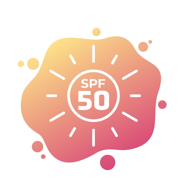 태양이 있는 SPF 50 벡터 아이콘