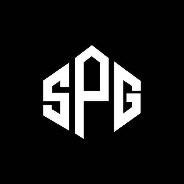 다각형 모양의 SPG 글자 로고 디자인 SPG 다각형 및 큐브 모양의 LOGO 디자인 SPG 육각형 터 로고 템플릿 색과 검은색 SPG 모노그램 비즈니스 및 부동산 로고