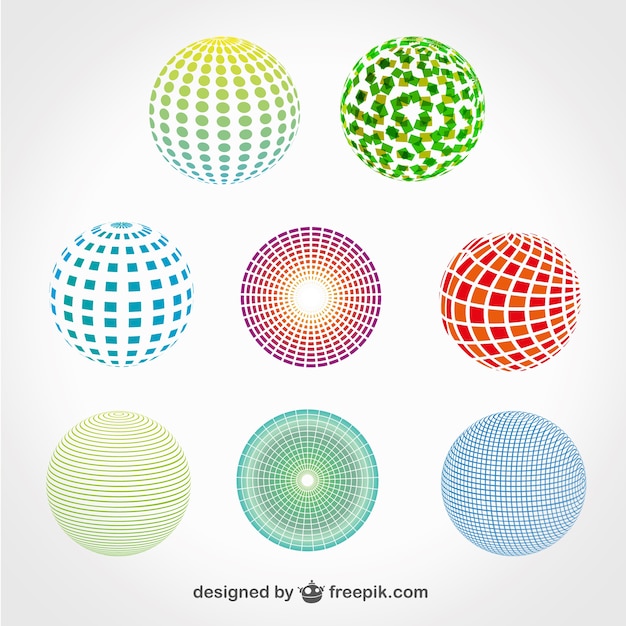 Vector sphere logos set