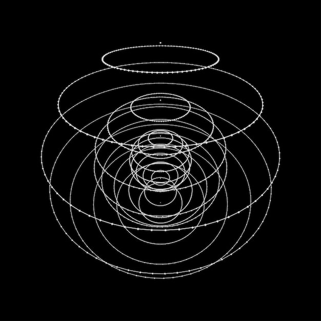 Vector sphere made up of points and lines network connection structure big data visualization vector illustration