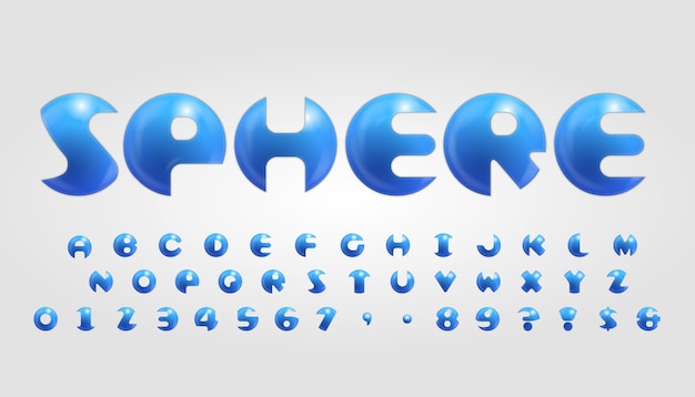 Sphere style font design.