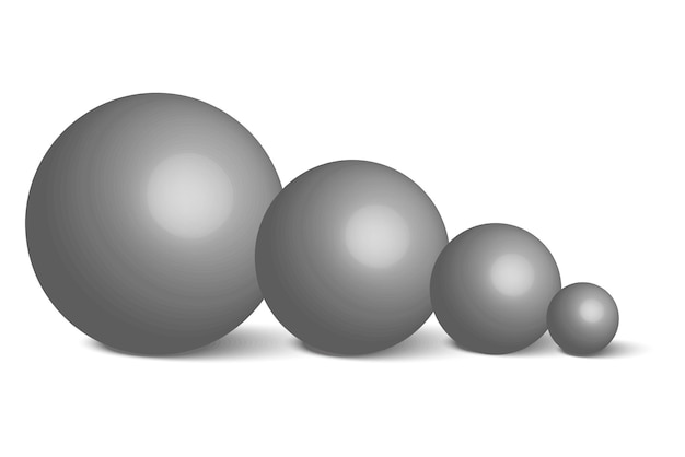 Vettore sfere gradiente orizzontale grigio illustrazione vettoriale eps 10