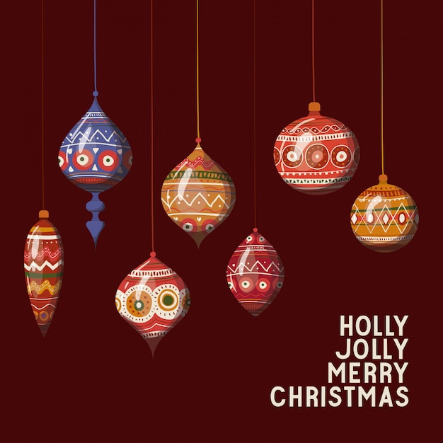 Spheres , Merry christmas season decoration card invitation celebration and holiday   illustration