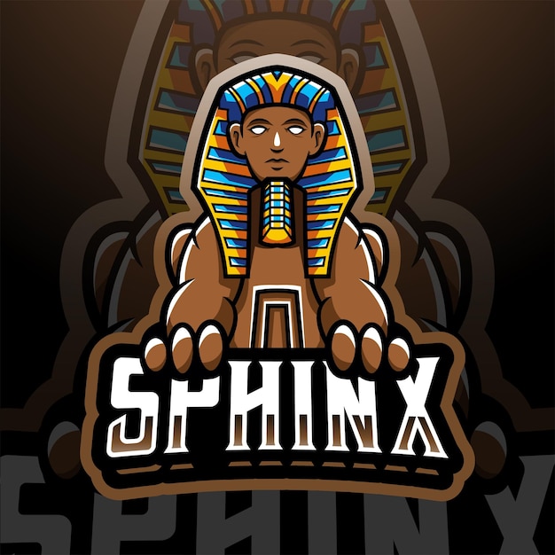 Sphinx esport mascotte logo ontwerp