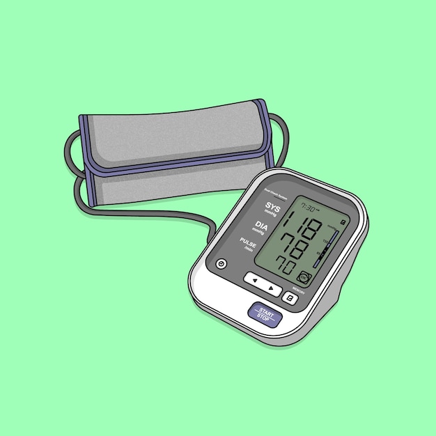 Sphygmomanometer Blood pressure monitor icon illustration healthy object icon concept isolated flat