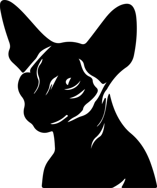 Sphynx Cat black silhouette with transparent background