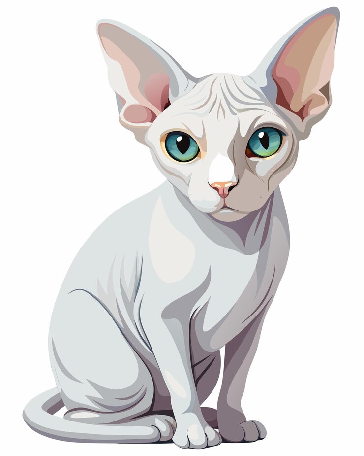 Vector sphynx cat on a white background vector illustration