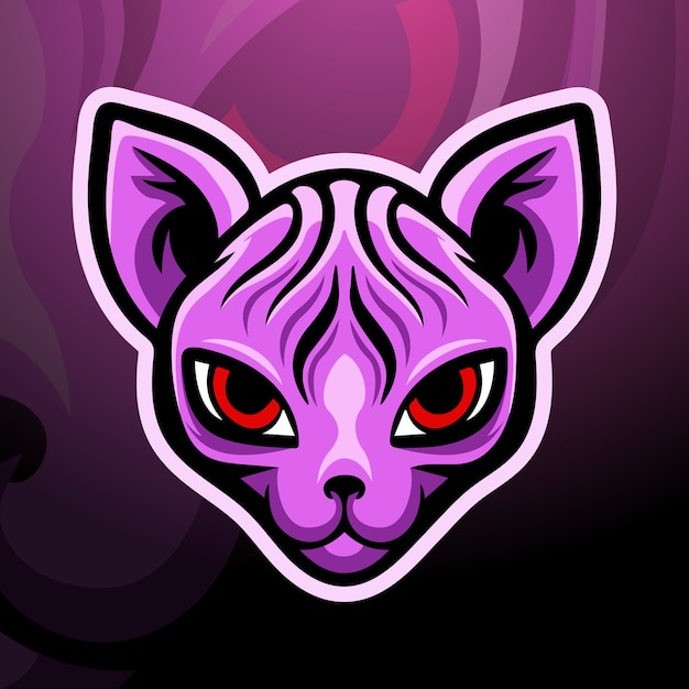 Vector sphynx head mascot esport illustration