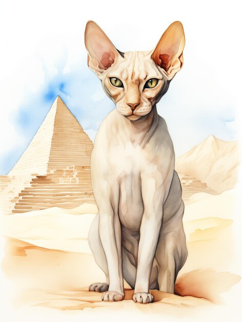 Vector sphynx kitten cat