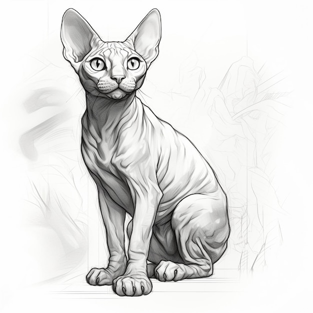 Vector sphynx kitten cat