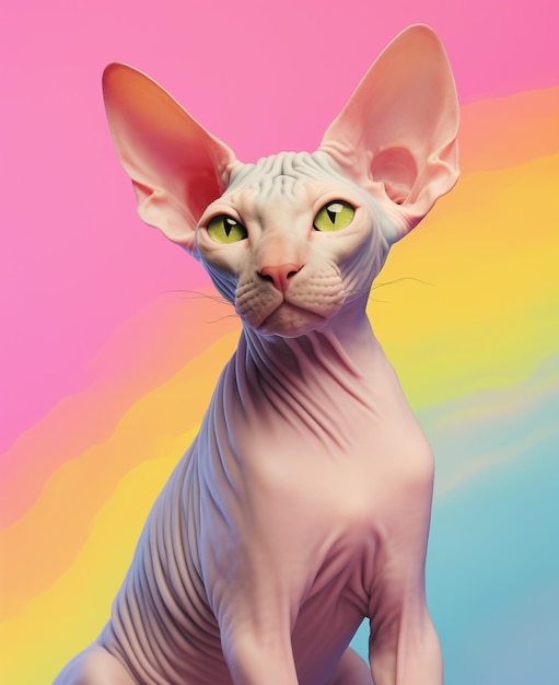 Vector sphynx kitten cat