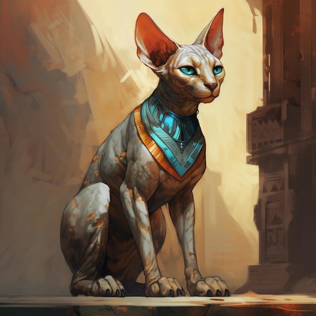 Vector sphynx kitten cat