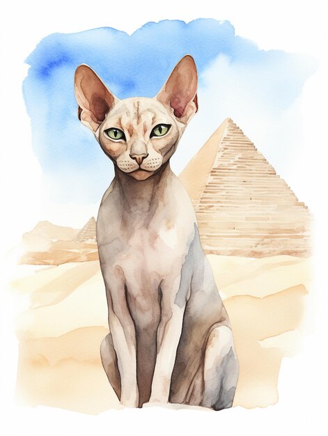 Vector sphynx kitten cat