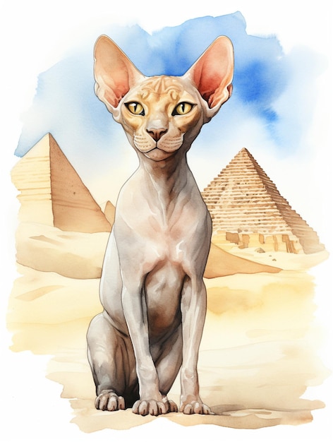 Vector sphynx kitten cat