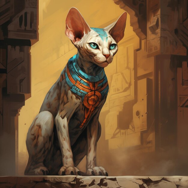 Vector sphynx kitten cat