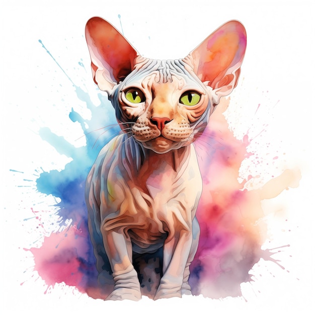 Vector sphynx kitten cat