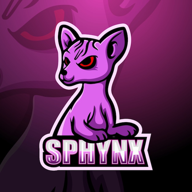 Sphynx mascot esport illustration