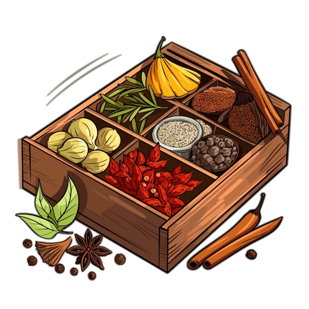 Spice Box vector on white background