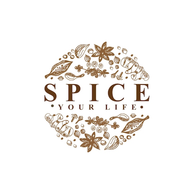 Vector spice logo type vector sjabloon