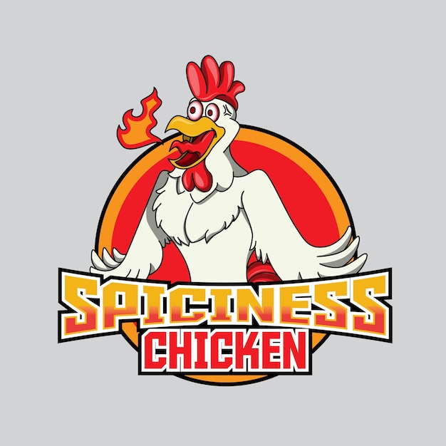 Vector spiciness chicken cartoon mascot vector