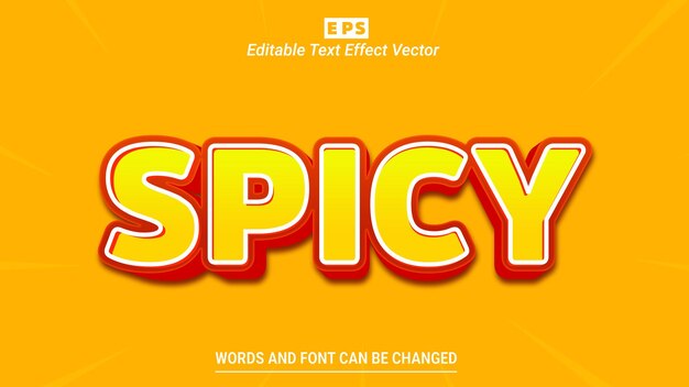 Spicy 3d editable text effect vector with background