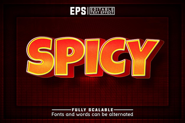 Vector spicy 3d editable text effect