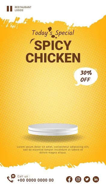 Vector spicy chicken banner sale template vector