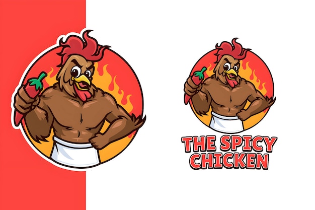 Vector spicy chicken mascot