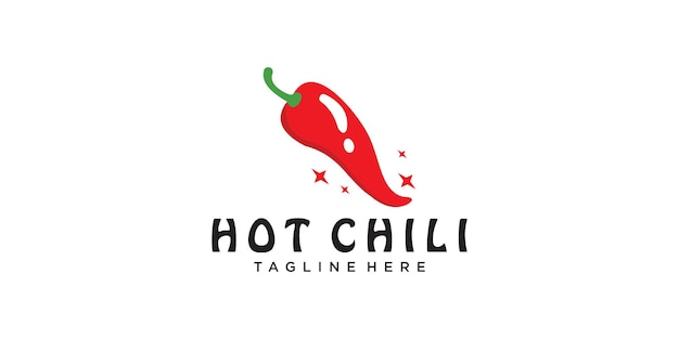 Spicy chili logo icon vector red pepper logo template Premium Vector