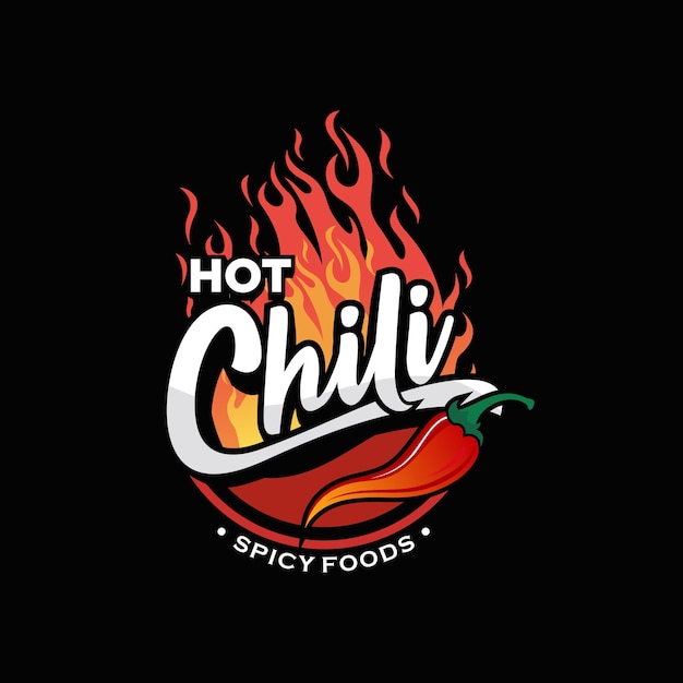 Vector spicy chili pepper logo