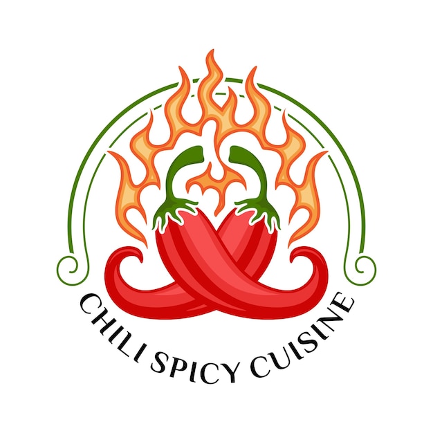 spicy chili vector logo design red chili for spicy food product label