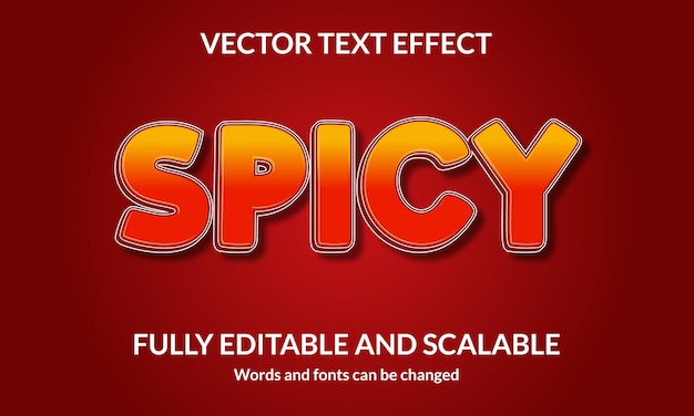 Vector spicy editable 3d text style effect