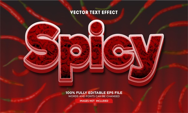 Vector spicy editable text effect