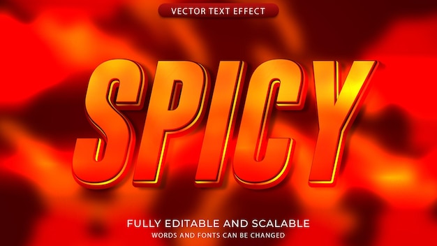 spicy effect text with hot flame ornament editable eps file